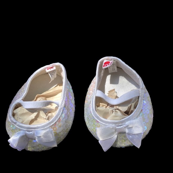 Build a Bear Sequin Shoes, Girls BAB Glitter Flat Dress shoes - Picture 4 of 5